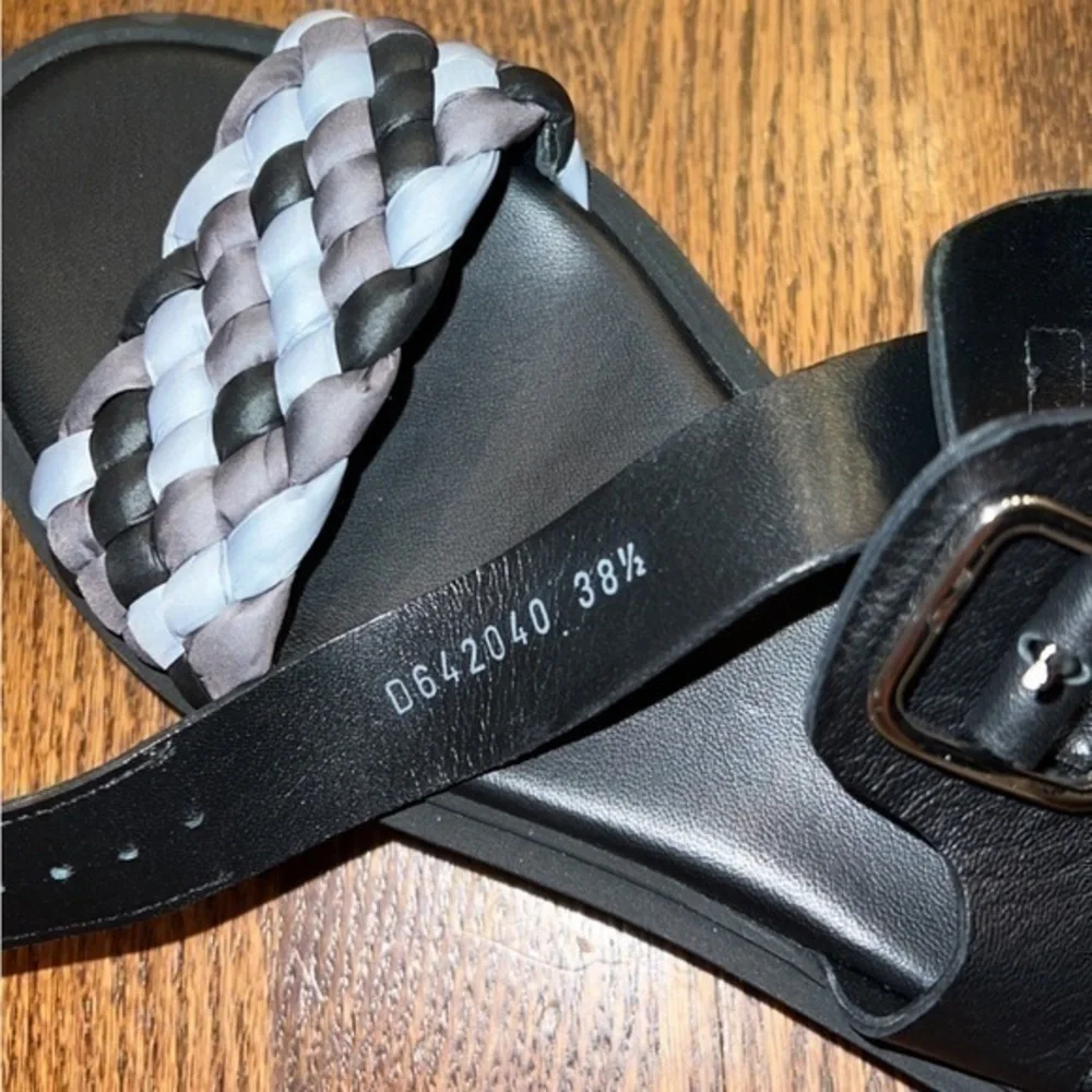 AGL Mirea Black Braided Platform Ankle Strap‎ Sandals